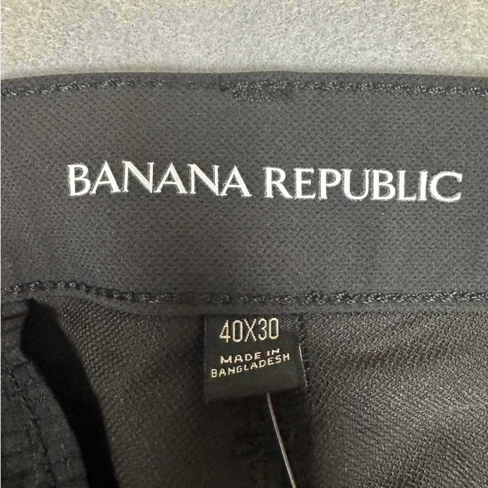 NEW Banana Republic Pants Mens 40X30 Black Performance Chino Flat Front Pockets